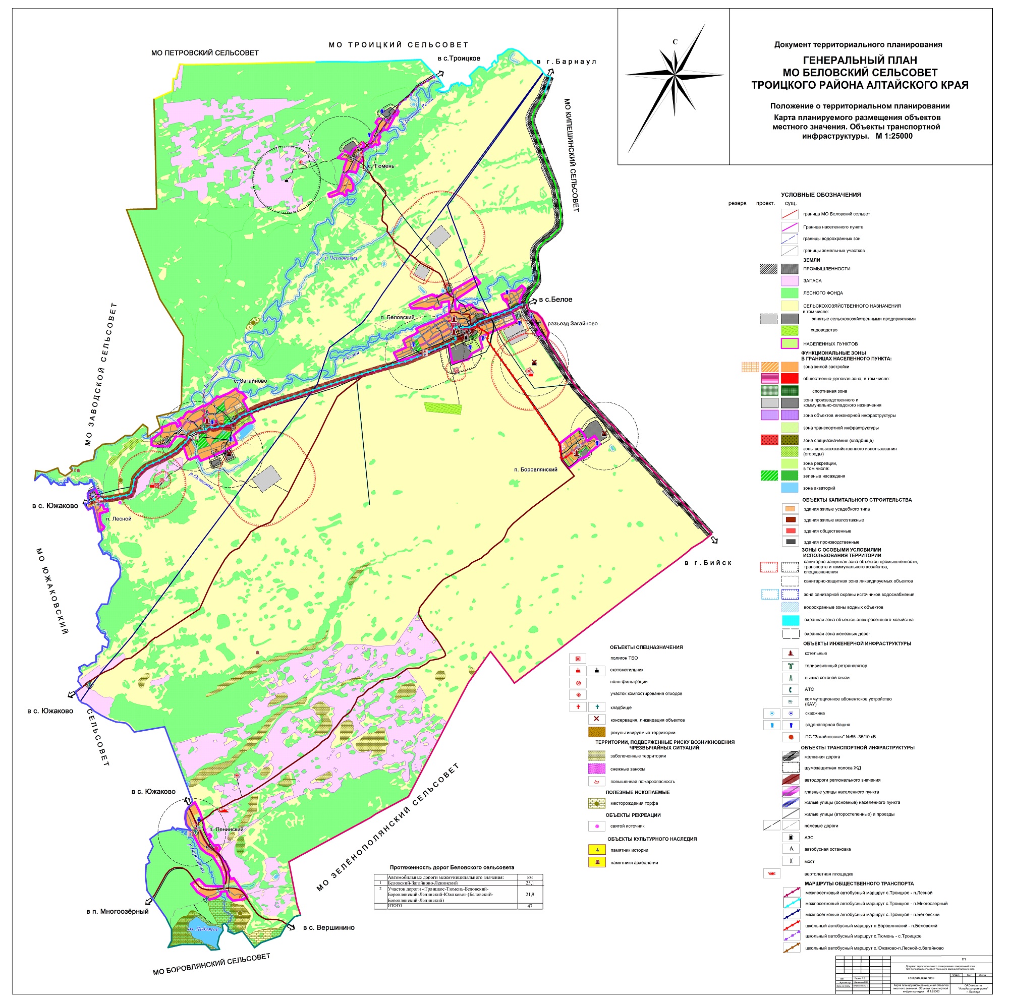 Карта планируемого размещения объектов мз транспортной инф Беловский25000
